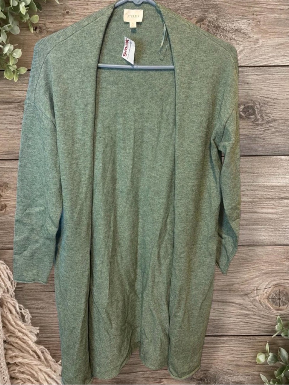 Cyrus Olive Green Open-Front Women's Cardigan